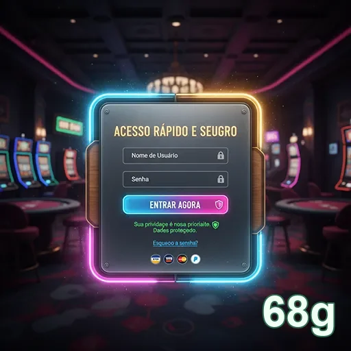 Tela de login do 68g com acesso rápido e seguro.