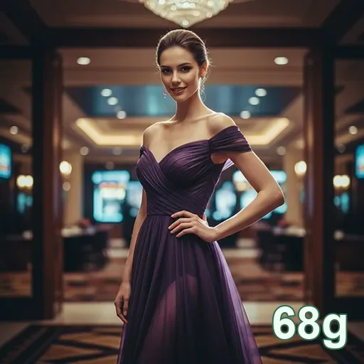 Imagem de uma mulher elegante em ambiente de cassino 68g.