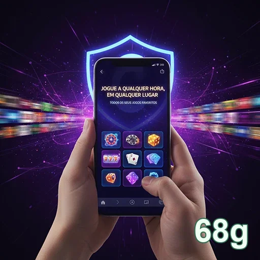Usuário acessando serviços VIP da 68g em smartphone.