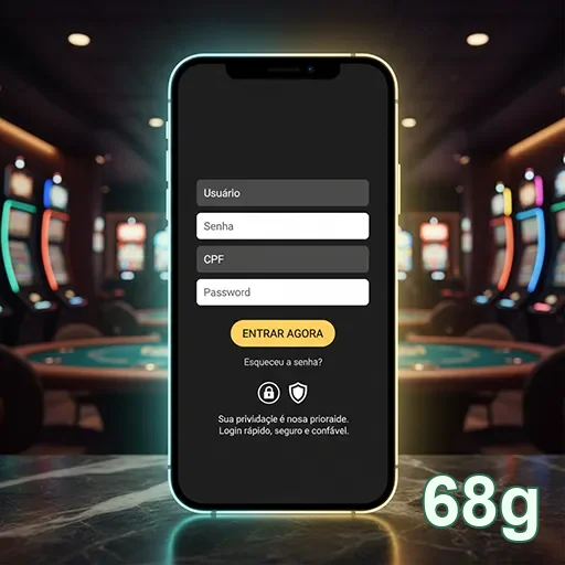 Tela de login do aplicativo 68g com segurança VIP.