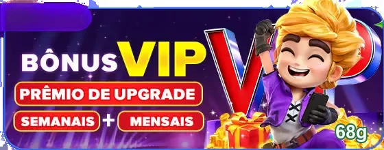 Jogador feliz destacando bônus VIP na 68g.