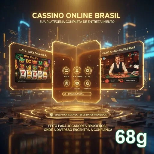 Interface do cassino 68g mostrando diversos jogos online.