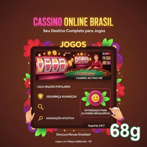Tela de cadastro da 68g com configurações de jogos online.