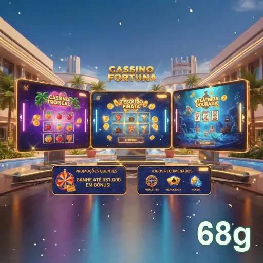 Jogador interagindo com máquinas de slots no 68g.
