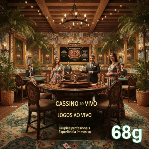 Jogadores em mesa de cassino ao vivo na plataforma 68g.