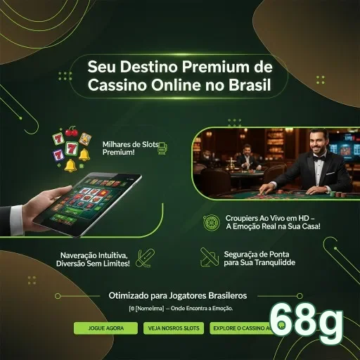 Telinha de tablet mostrando serviços VIP do 68g e jogos ao vivo.